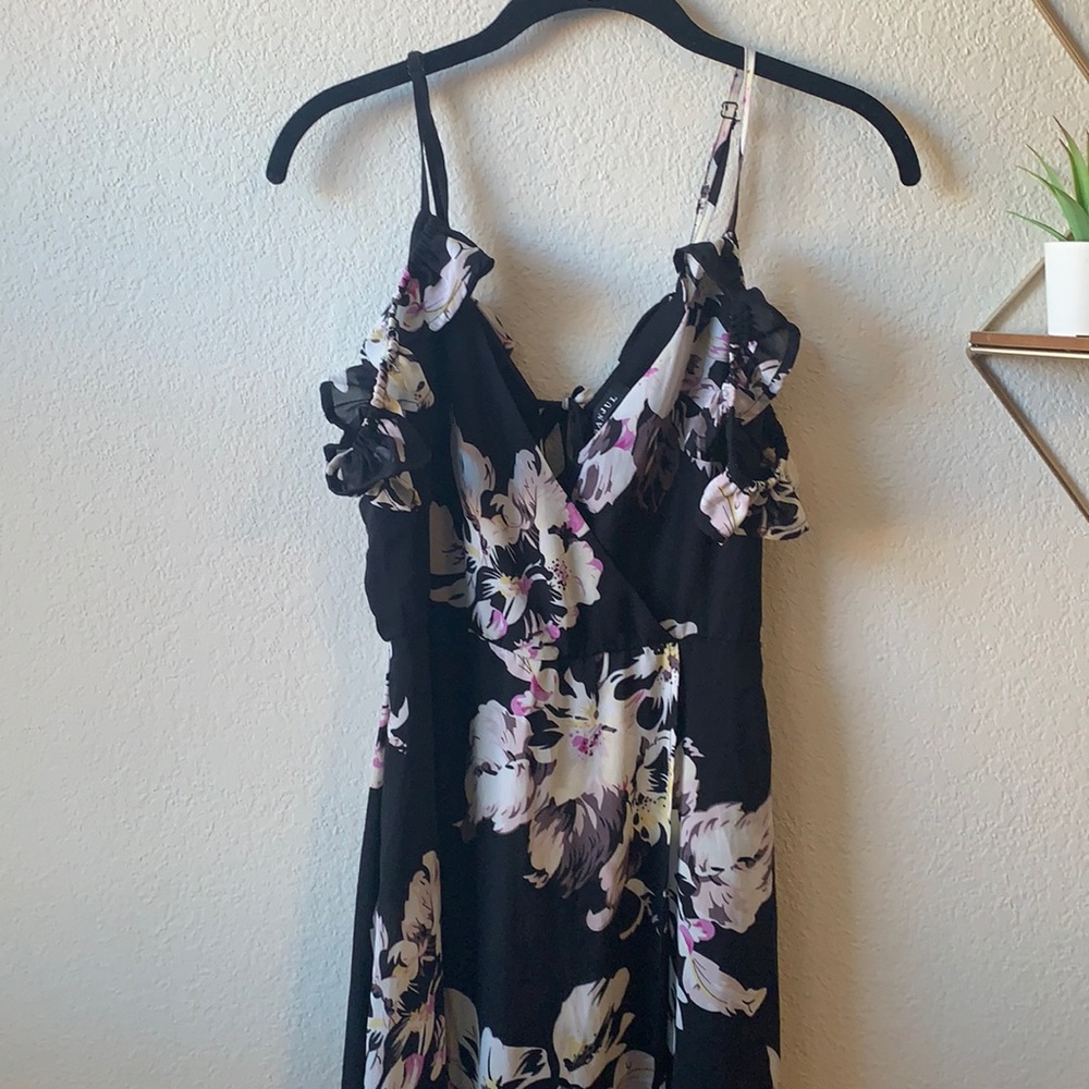 Black Floral Maxi Dress | Sz L